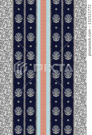 Abstract beautiful watercolor floral pattern illustration 132521772