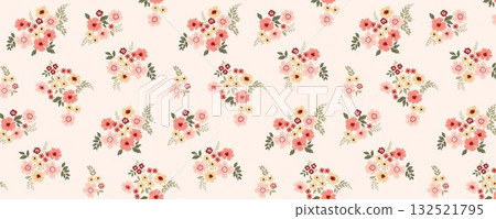 Abstract beautiful watercolor floral pattern illustration Abstract beautiful watercolor floral pattern illustration 132521795