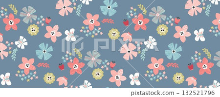 Abstract beautiful watercolor floral pattern illustration Abstract beautiful watercolor floral pattern illustration 132521796