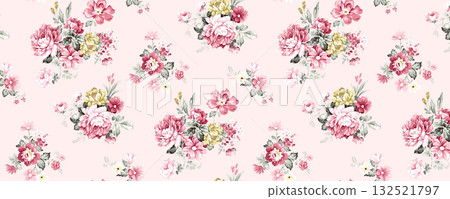 Abstract beautiful watercolor floral pattern illustration Abstract beautiful watercolor floral pattern illustration 132521797
