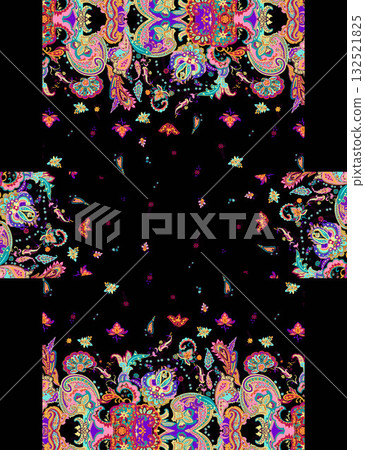 Abstract beautiful watercolor floral pattern illustration 132521825