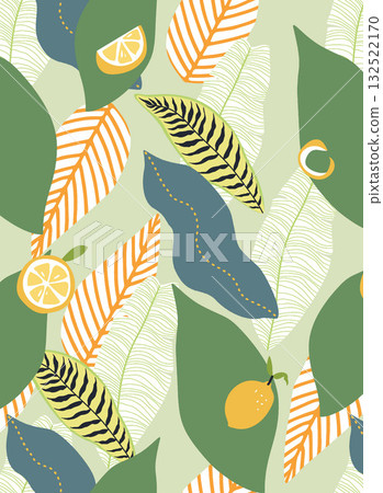 Abstract beautiful watercolor floral pattern illustration 132522170