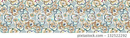 Abstract beautiful watercolor floral pattern illustration 132522292