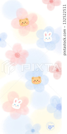 Abstract beautiful watercolor floral pattern illustration 132522511