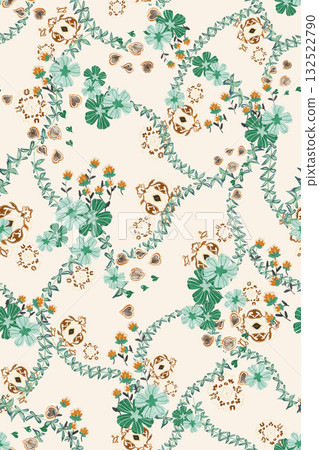 Abstract patterns and beautiful watercolor floral illustrations Abstract patterns and beautiful watercolor floral illustrations 132522790