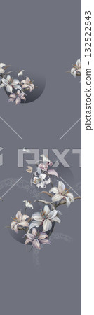 Abstract patterns and beautiful watercolor floral illustrations 132522843