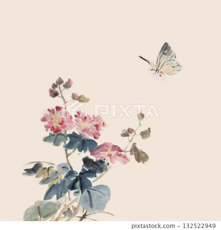 Abstract patterns and beautiful watercolor floral illustrations Abstract patterns and beautiful watercolor floral illustrations 132522949
