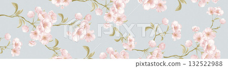 Abstract patterns and beautiful watercolor floral illustrations 132522988