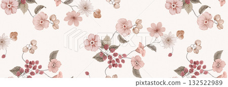 Abstract patterns and beautiful watercolor floral illustrations Abstract patterns and beautiful watercolor floral illustrations 132522989