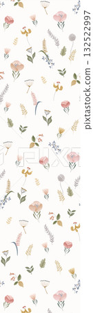 Abstract patterns and beautiful watercolor floral illustrations 132522997