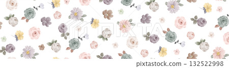 Abstract patterns and beautiful watercolor floral illustrations Abstract patterns and beautiful watercolor floral illustrations 132522998