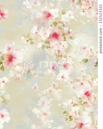 Abstract patterns and beautiful watercolor floral illustrations 132523101