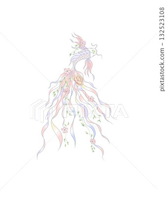 Abstract patterns and beautiful watercolor floral illustrations 132523108
