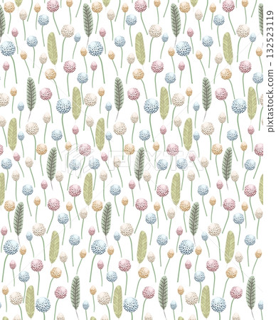 Abstract patterns and beautiful watercolor floral illustrations 132523119