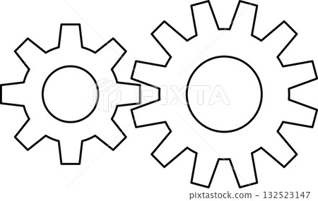 Simple gear icon Simple gear icon 132523147