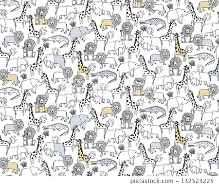 Abstract patterns and beautiful watercolor floral illustrations 132523225