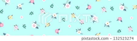 Abstract patterns and beautiful watercolor floral illustrations 132523274