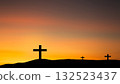 Cross Christian God Religion on Sunset Background, Jesus Church Worship Pray Catholic Grace Christ, Symbols Christ Love Holy Spiritual Hope Peach Victory Spirit Mditation Catholicism Crucifix Trush. 132523437