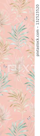 Abstract patterns and beautiful watercolor floral illustrations 132523520
