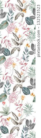 Abstract patterns and beautiful watercolor floral illustrations Abstract patterns and beautiful watercolor floral illustrations 132523523