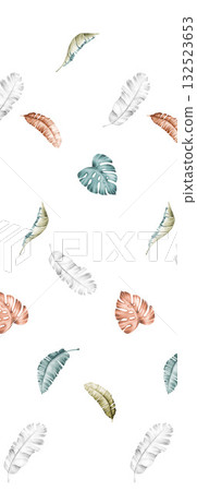 Abstract patterns and beautiful watercolor floral illustrations 132523653