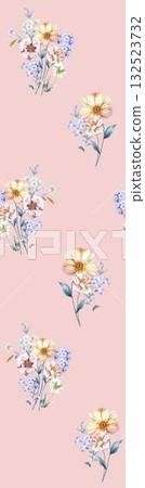 Abstract patterns and beautiful watercolor floral illustrations Abstract patterns and beautiful watercolor floral illustrations 132523732