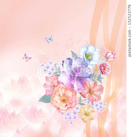 Abstract patterns and beautiful watercolor floral illustrations Abstract patterns and beautiful watercolor floral illustrations 132523776