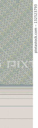 Abstract patterns and beautiful watercolor floral illustrations 132523793