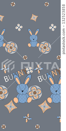 Abstract patterns and beautiful watercolor floral illustrations 132523858