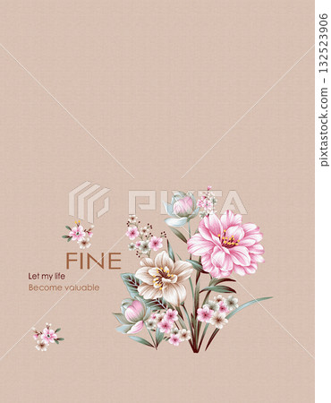 Abstract patterns and beautiful watercolor floral illustrations Abstract patterns and beautiful watercolor floral illustrations 132523906