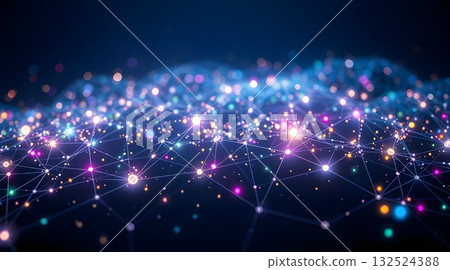 Abstract blue background with glowing stars and magical light. 132524388
