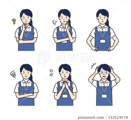 焦慮不安的照顧者圖示集插圖 132524579