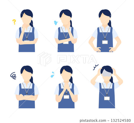 焦慮不安的照顧者圖示集插圖 132524580