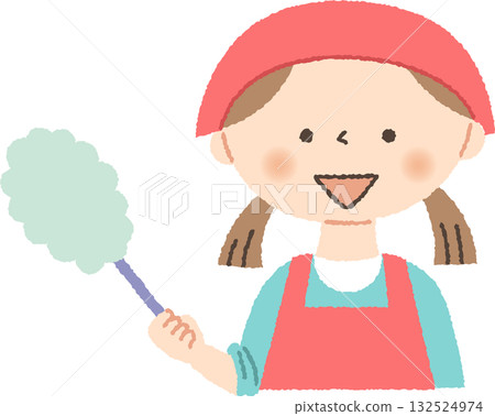 Girl with a handy mop 132524974