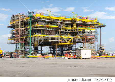 Offshore platform under construction. Offshore platform under construction. 132525108