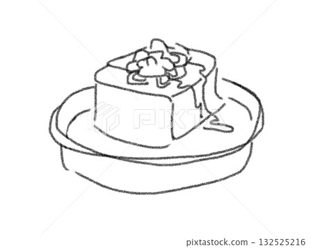 鉛筆畫風格的容器中的菜餚插圖 132525216