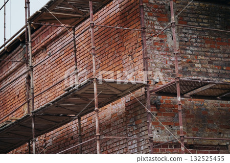 Restoration of an old brick building 132525455