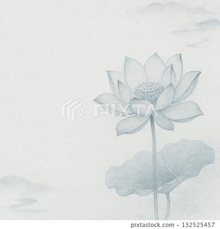 Image of lotus flower for condolence or mourning greetings Image of lotus flower for condolence or mourning greetings 132525457