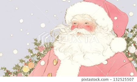 粉紅聖誕老人笑著在雪地裡 粉紅聖誕老人笑著在雪地裡 132525507