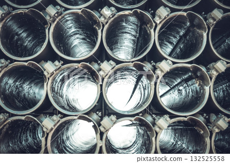 Multiple launch rocket system close-up 132525558