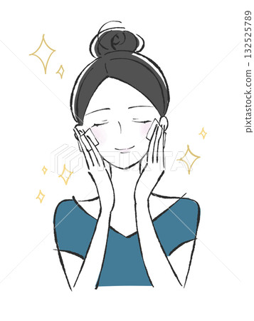 護膚：一位女士正在塗抹潤膚露 132525789