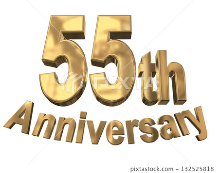 3DCG text "55th Anniversary/55th Anniversary Mark Sparkle" 3DCG text "55th Anniversary/55th Anniversary Mark Sparkle" 132525818