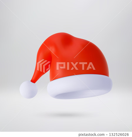 Red santa hat, a classic festive accessory. Red santa hat, a classic festive accessory. 132526026