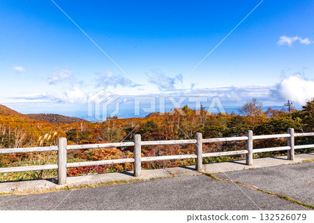 The colorful view of Mt. Nasu seen from the parking lot 132526079