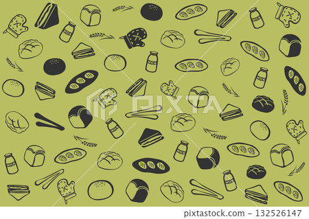 Line drawing bread wallpaper illustration 02 132526147