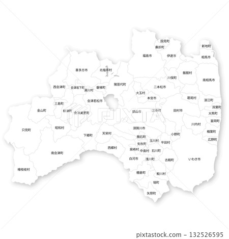 福島縣及市町村空白地圖 福島縣及市町村空白地圖 132526595