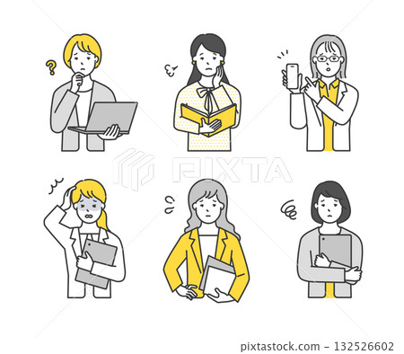 一張商務人士手持電腦或檔案的簡單圖片。插圖素材集 132526602