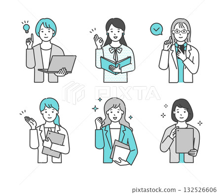 一張商務人士手持電腦或檔案的簡單圖片。插圖素材集 一張商務人士手持電腦或檔案的簡單圖片。插圖素材集 132526606