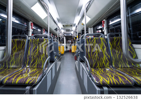 Bus interior - empty seats 132526638
