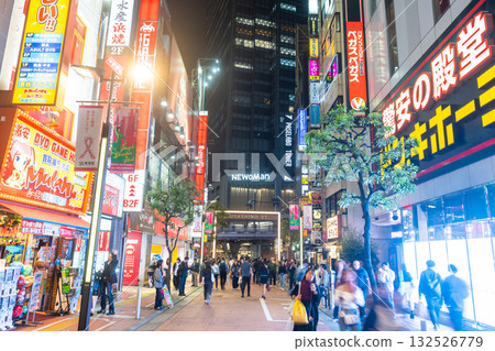 entertainment district, pleasure quarter, downtown area 132526779